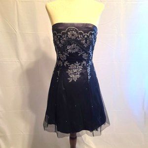 Blondie Nites blue and silver glitter corset dress size 1